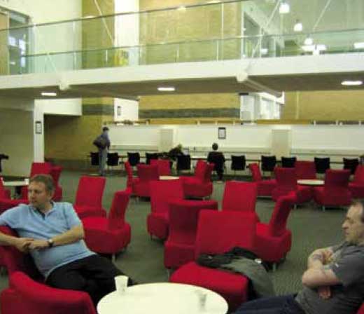 Lounge area centrally
located at one of the academic institutes.