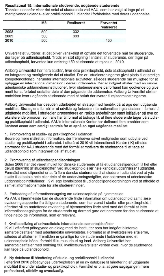 Side 2 af bilag 2. Indscannet brev 13. Sept. 2010. fra rektor ved Aalborg Universitet angående opfølgning på AAU årsrapport.