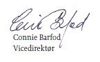 Vicedirektør, Connie Barfods underskrift