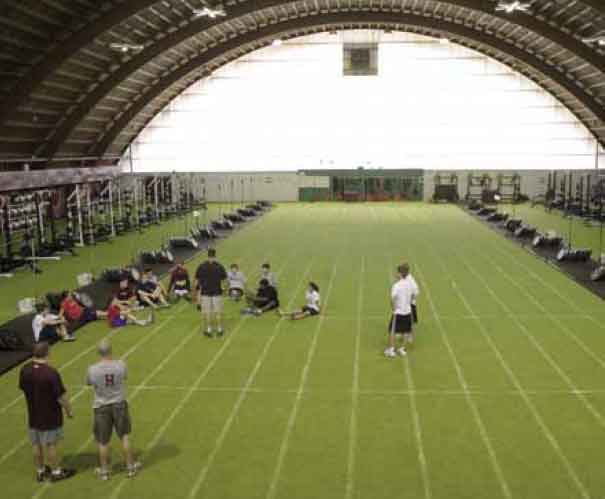 The university has many different sports
facilities, including the Harvard Sports
Stadium shown here.