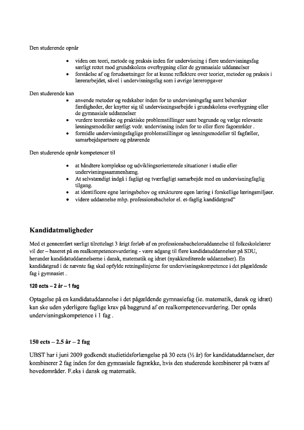 Supplerende læreruddannelse - forsøg side 2